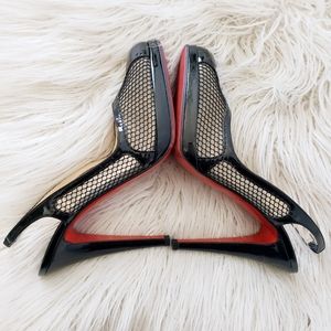 Christian Louboutin Patent Leather Fishnet Heels